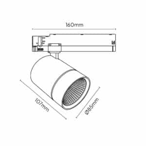 Keylight Base T technical drawing