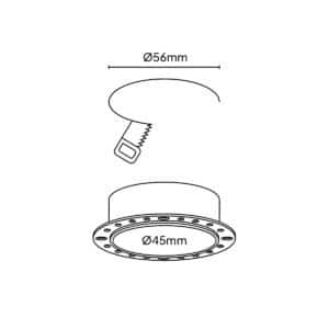 Keylight Bentli Mini Adjust Trimless technical hole size