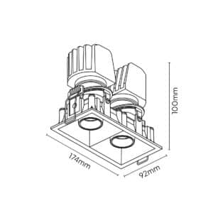 Keylight Ghibli SQ 2 technical drawing