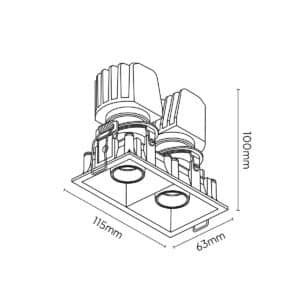 Keylight Ghibli SQ Mini 2 technical drawing
