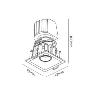 Keylight Ghibli SQ technical drawing