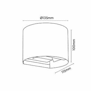 Keylight Lune technical drawing