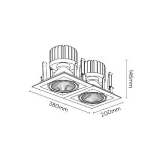 Keylight Luxx 2 technical drawing