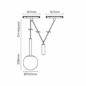 Keylight Magnet Glow P with pulley and weight technical drawing