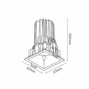 Keylight Mito SQ technical drawing