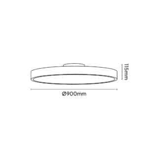 Keylight Orbit 90 UD technical drawing