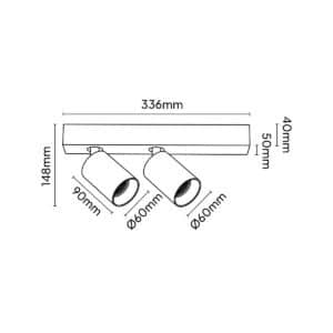 Keylight Pino Duo technical drawing