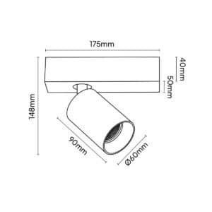 Keylight Pino technical drawing