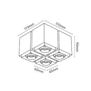 Keylight Qubic S 4 technical drawing