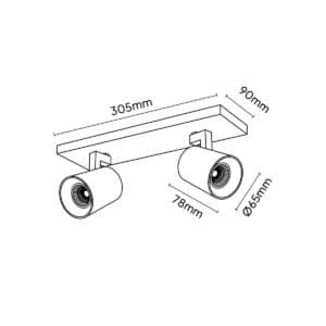 Keylight Skina 2 technical drawing
