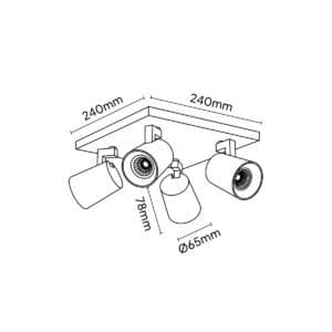 Keylight Skina 4 technical drawing