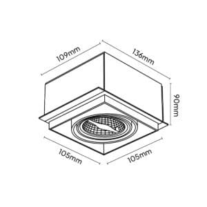 Keylight Trimless Midi technical drawing