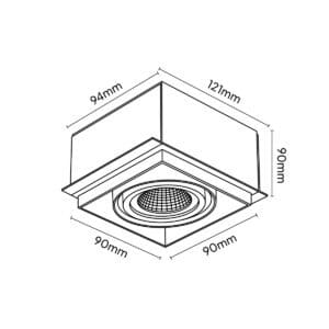 Keylight Trimless technical drawing