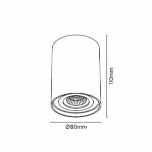 Keylight Tube technical drawing