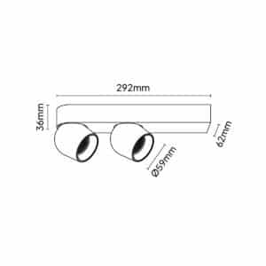 Keylight Venus Duo technical drawing