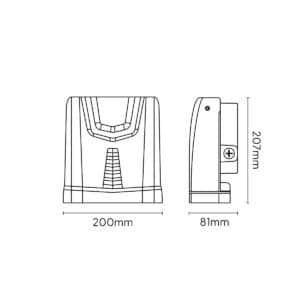Keylight Wally technical drawing